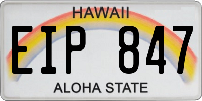 HI license plate EIP847