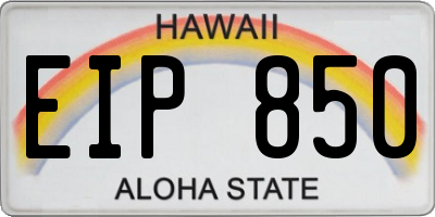 HI license plate EIP850