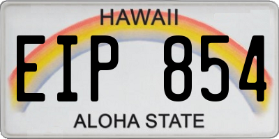 HI license plate EIP854