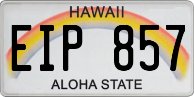 HI license plate EIP857
