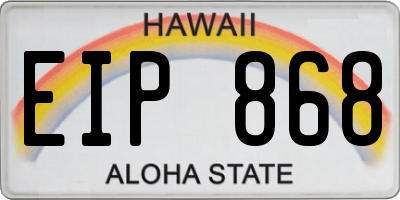 HI license plate EIP868