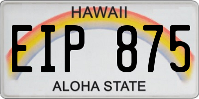 HI license plate EIP875