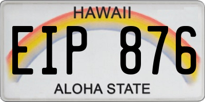 HI license plate EIP876