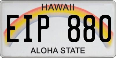 HI license plate EIP880
