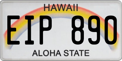 HI license plate EIP890