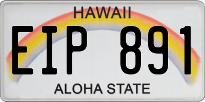 HI license plate EIP891