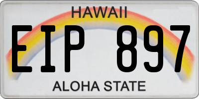 HI license plate EIP897