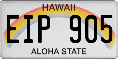 HI license plate EIP905