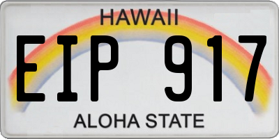HI license plate EIP917