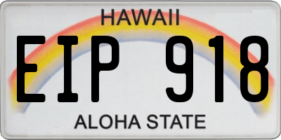 HI license plate EIP918