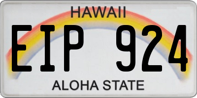 HI license plate EIP924