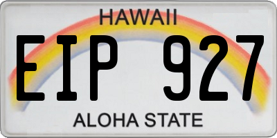 HI license plate EIP927