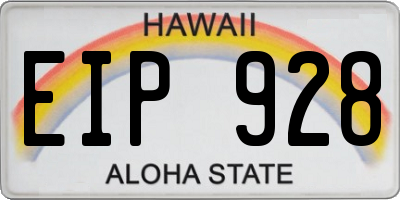 HI license plate EIP928