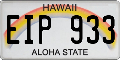 HI license plate EIP933