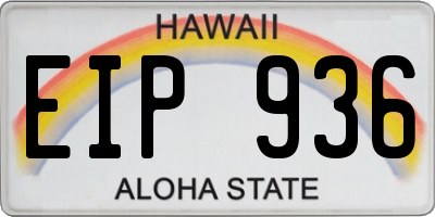 HI license plate EIP936