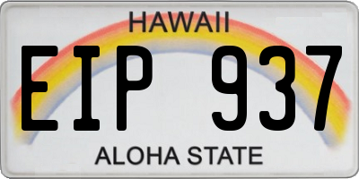 HI license plate EIP937