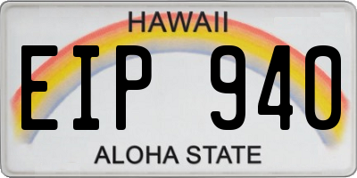 HI license plate EIP940