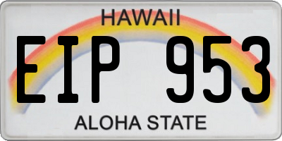HI license plate EIP953
