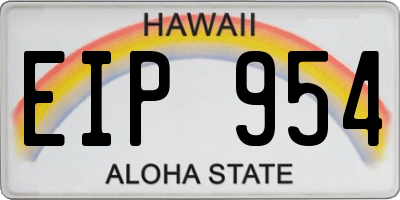 HI license plate EIP954