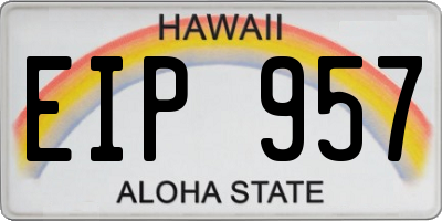HI license plate EIP957