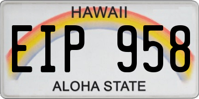HI license plate EIP958