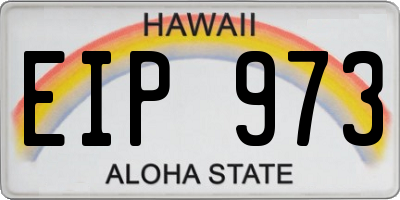 HI license plate EIP973