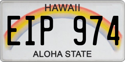 HI license plate EIP974