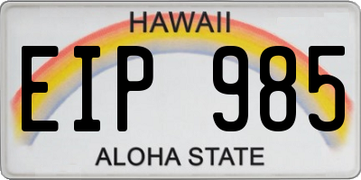 HI license plate EIP985