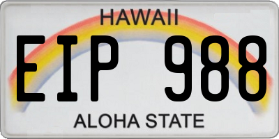 HI license plate EIP988