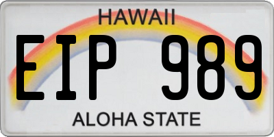 HI license plate EIP989