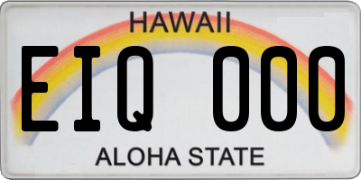 HI license plate EIQ000