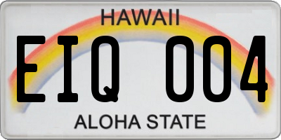 HI license plate EIQ004