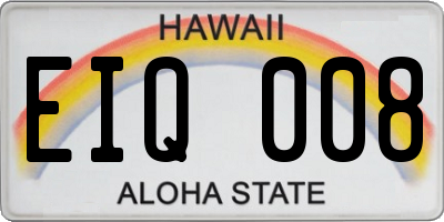 HI license plate EIQ008