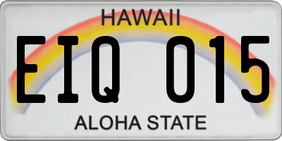 HI license plate EIQ015