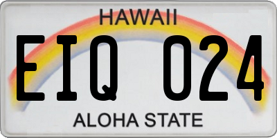 HI license plate EIQ024