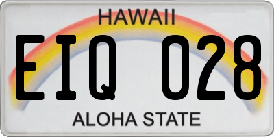 HI license plate EIQ028