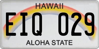 HI license plate EIQ029