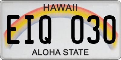 HI license plate EIQ030