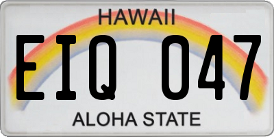 HI license plate EIQ047