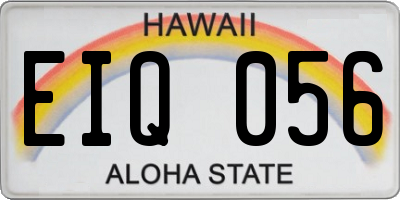 HI license plate EIQ056