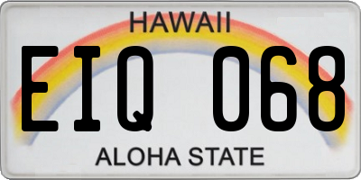 HI license plate EIQ068