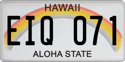 HI license plate EIQ071