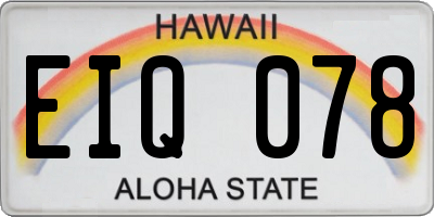 HI license plate EIQ078