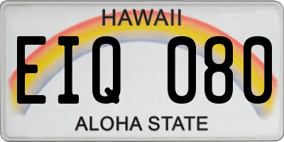 HI license plate EIQ080