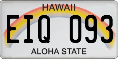 HI license plate EIQ093