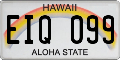 HI license plate EIQ099