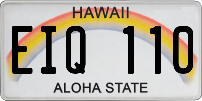 HI license plate EIQ110