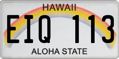 HI license plate EIQ113