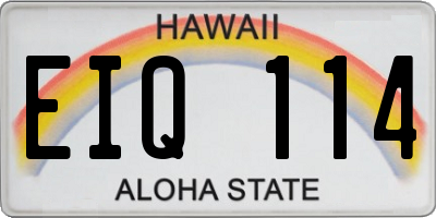 HI license plate EIQ114