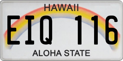 HI license plate EIQ116